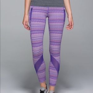 Lululemon Run Inspire Striped purple leggings